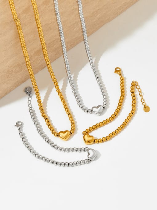 Stainless Steel Hip Hop Round Bead Color: Gold