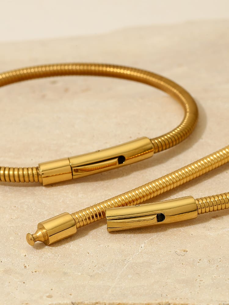 Stainless steel Hip Hop Snake Bone Chain Bracelet and Necklace Set