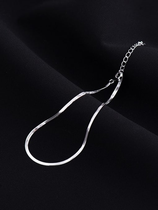 925 Sterling Silver Minimalist Snake Bone Chain Anklet