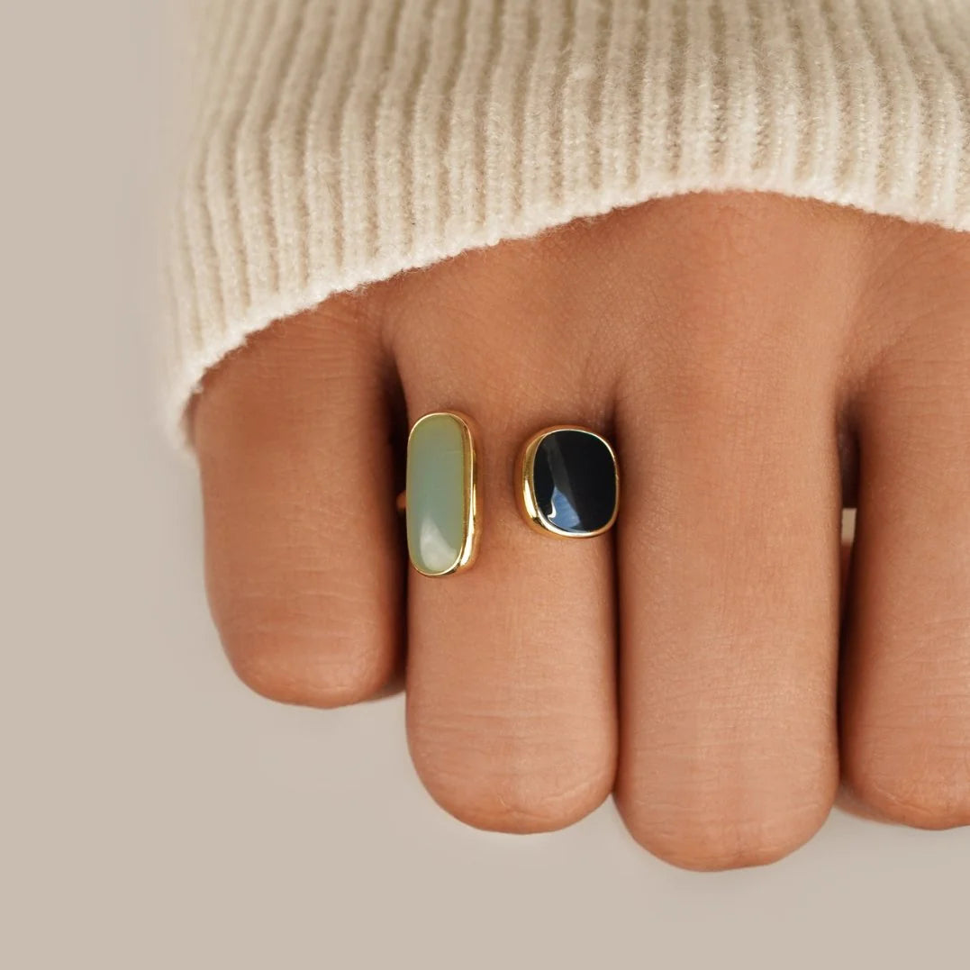 Aquamarine Wrap Ring - Gold / US 5-7