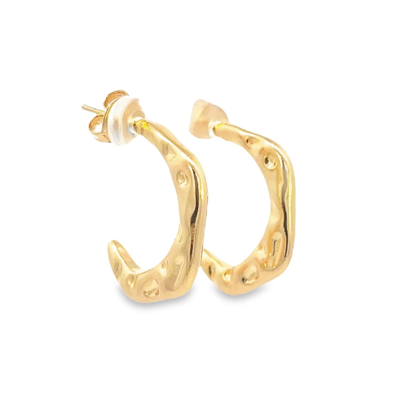 Abstract Designed Bumpy Stud Hoop Earring