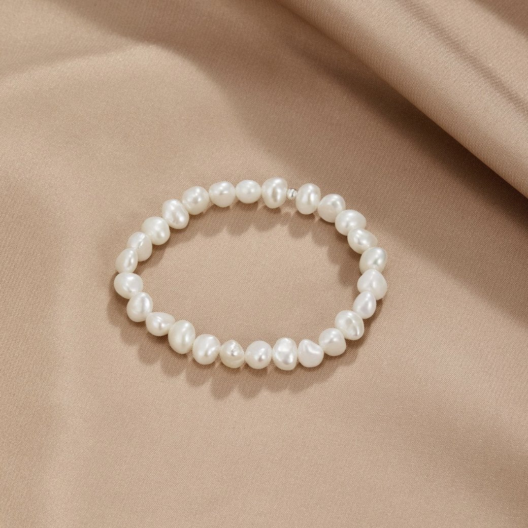 Cara Freshwater Pearl Bracelet White