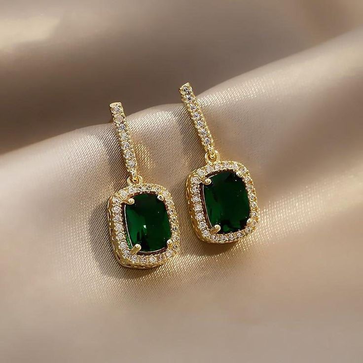 Evergreen Gold Crystal Earrings - Gold