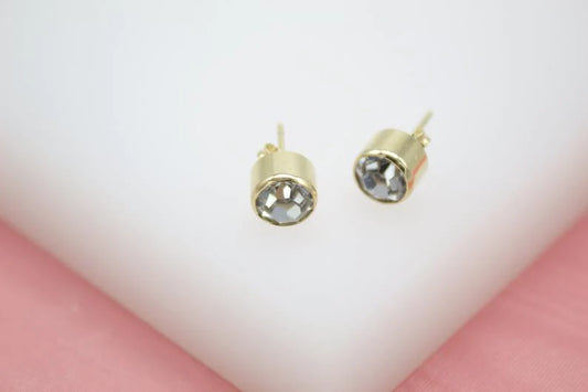 Stud Earrings With CZ Cubic Zirconia Stone