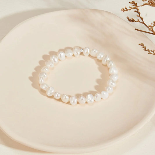 Cara Freshwater Pearl Bracelet White