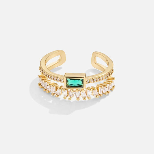 Layered Green Crystal Ring